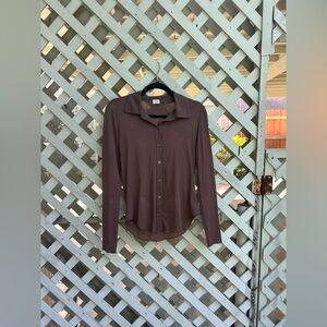 ❤️Aritzia Wilfred sheer button down top